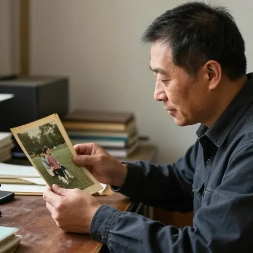 他珍视那张旧照片，因为它让他想起了童年。