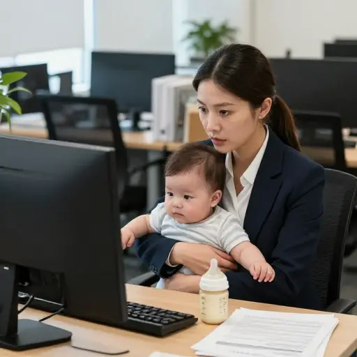 许多女性不得不兼顾工作和家庭。