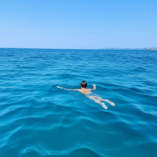 我喜欢在海里游泳。
