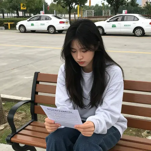 她因为驾照考试没通过，感到情绪相当低落。
