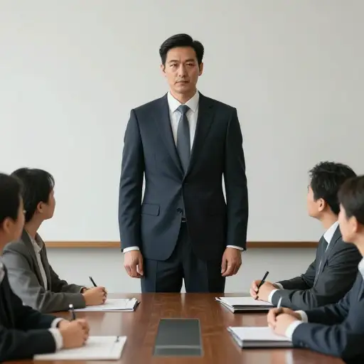 他有一种强有力的风度，令人尊敬。