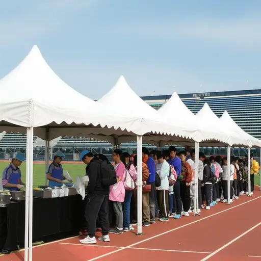 我们学校运动会时请了专业的餐饮公司来负责食物供应。