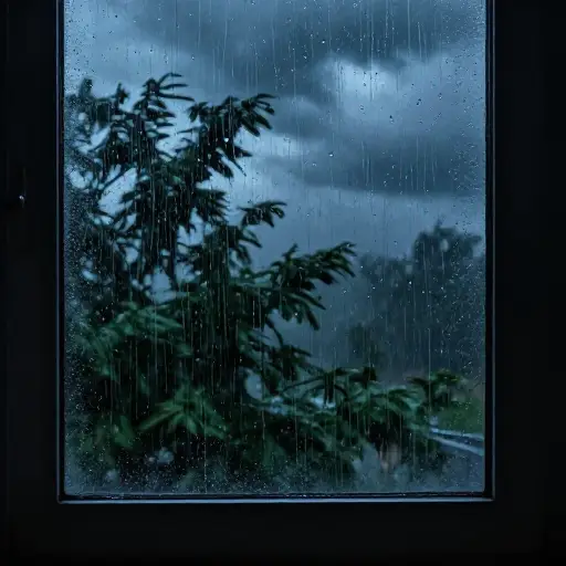 那个夜晚狂风暴雨，雨水猛烈地敲打着窗户。