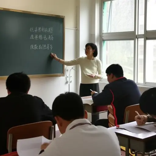 老师指示学生们在下课前完成练习。