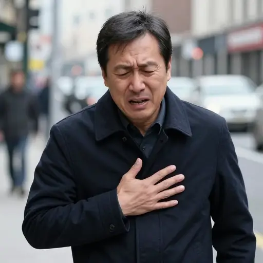 他捂住胸口，喘不过气来。