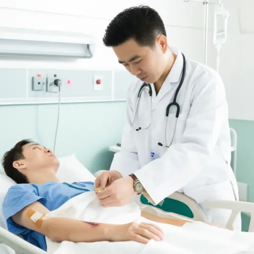 医生正在照顾病人的伤口。