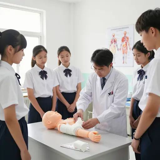 我们在健康课上学习了急救知识。