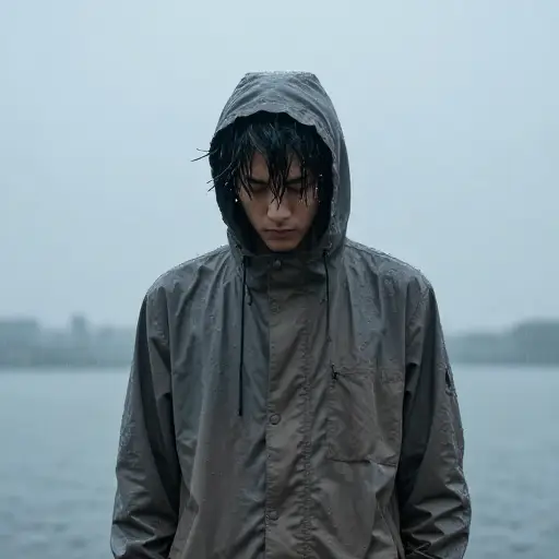 雨水浸湿了我的衣服。