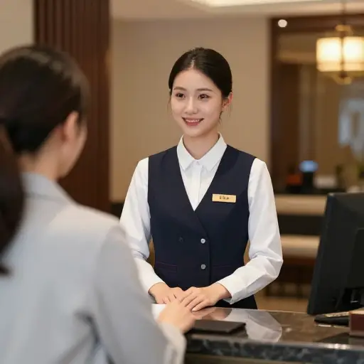她在酒店行业找到了一份临时工的工作。