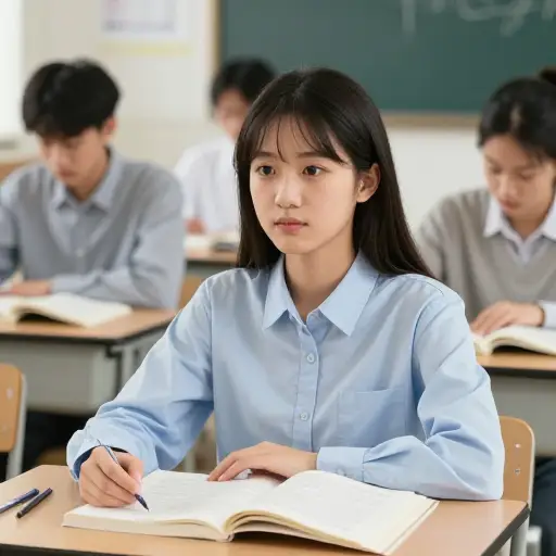她是一个能力一般的学生。
