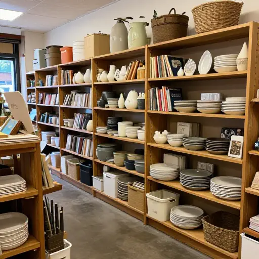 慈善商店出售各种零碎物品。