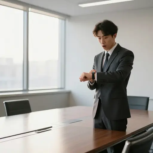 他有生以来第一次开会早到。