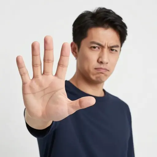 他用手做了一个轻蔑的手势。