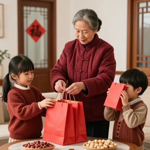 奶奶给每个孩子发了一个红包。