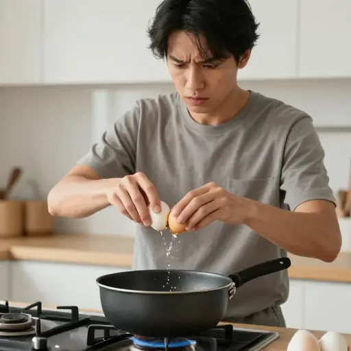 他连鸡蛋都不会煮。