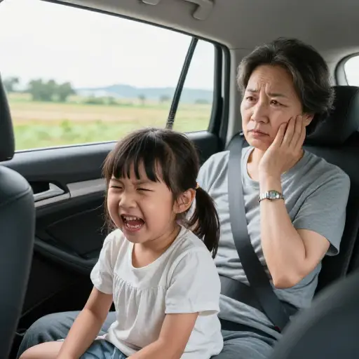 我妹妹在旅途中真是烦人。