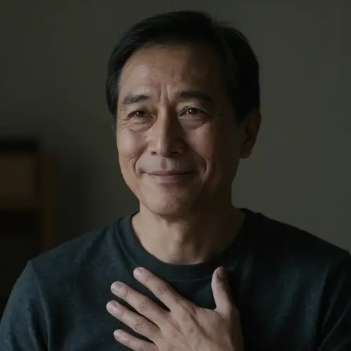 他的微笑掩盖了内心的欺骗。