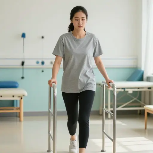 手术后，她逐渐恢复了双腿的功能。