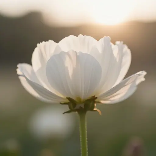 花朵在晨光中开始展开花瓣。