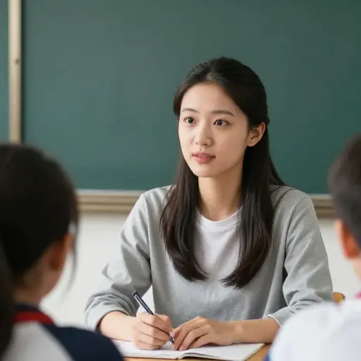 老师的目光总是那么和善，让学生们感到安心。