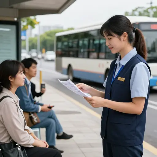 我们正在进行一项调查，以了解顾客对当地公交服务的看法。