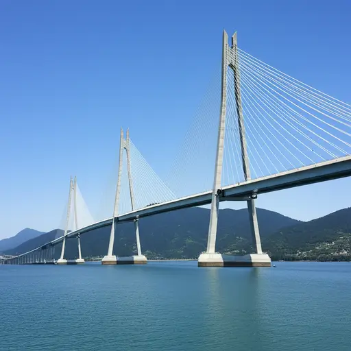 这座桥的设计能够承受强风和地震。