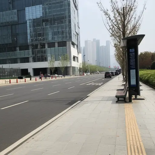 公交站在图书馆的对面。