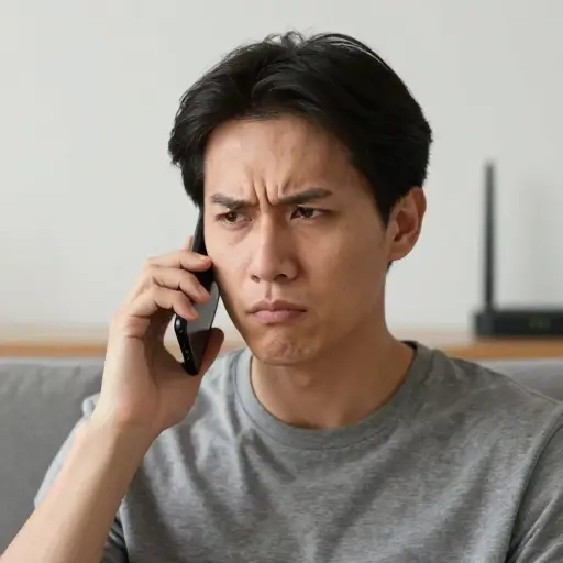 你的声音断断续续，我几乎听不见。