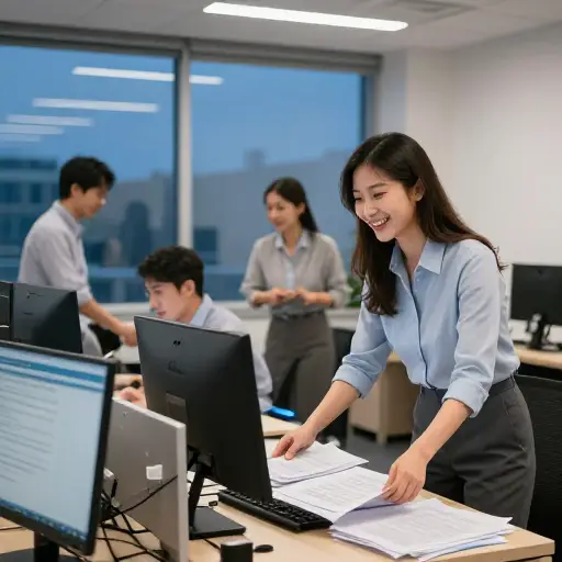 我们完成了项目，就收工了。