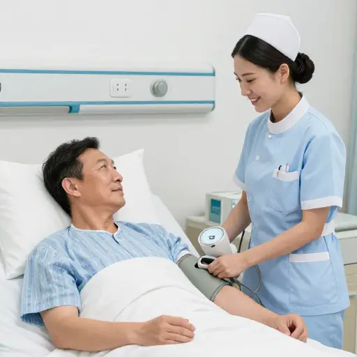 这位护士以高超的专业技能和发自内心的温柔照料病人。