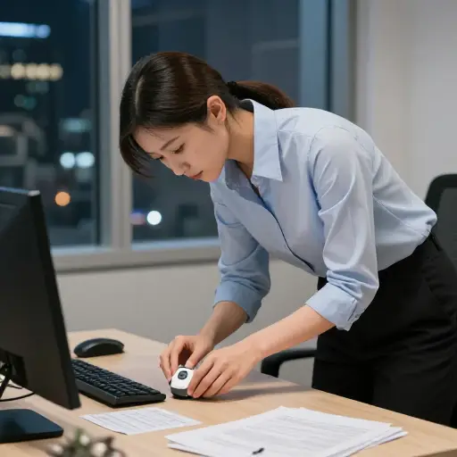 怀疑有不当行为，她在他的办公室安装了窃听器来偷听他的会议。