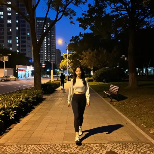 她养成了每晚散步的习惯。