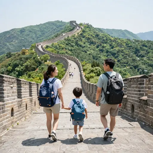 去年夏天，我和家人去中国旅游了。