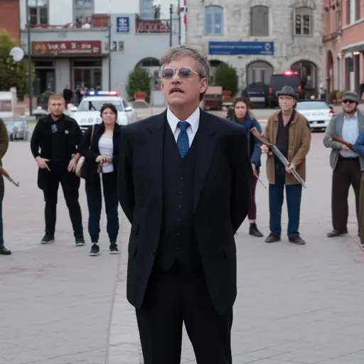 镇长召集了一支队伍协助抓捕逃犯。