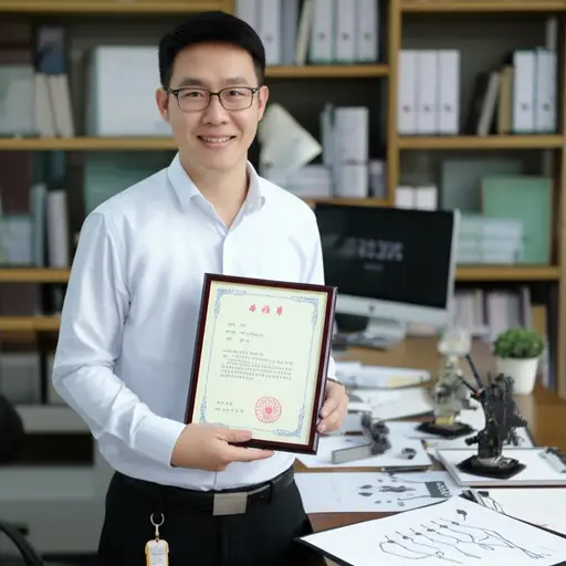 他获得了这项新发明的专利。