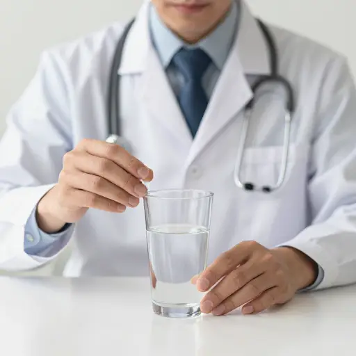 医生建议多喝水以保持尿液清澈。