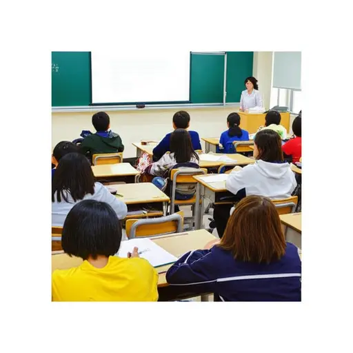 所有的学生都安静地坐着听老师讲课。
