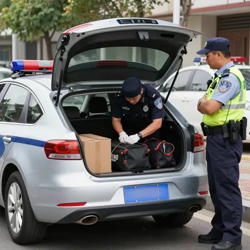 便衣警察相当粗暴地搜查了我们的车，寻找毒品。
