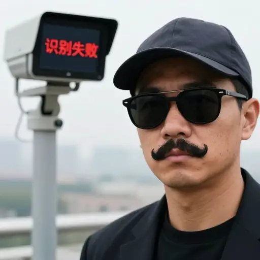 由于巧妙的伪装，面部识别软件未能将他识别出来。