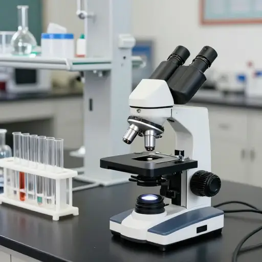 我们学校的科学实验室有很多新设备。