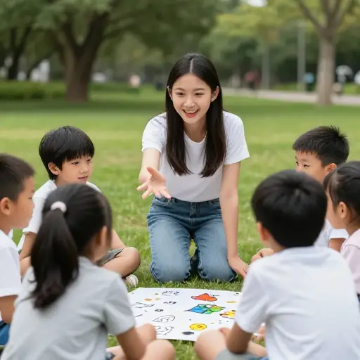 作为一个富有想象力的女孩，她总是为孩子们发明新游戏。