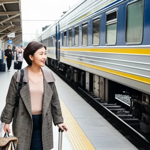 我妈妈喜欢乘火车旅行。
