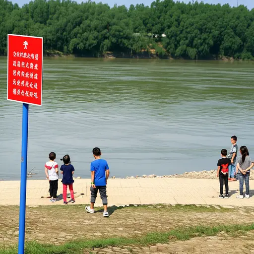 孩子们被警告不要靠近河岸玩耍。