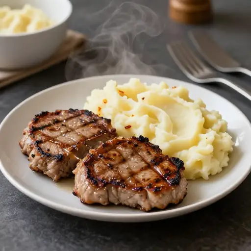 作为主菜，我们喜欢土豆配一些肉。