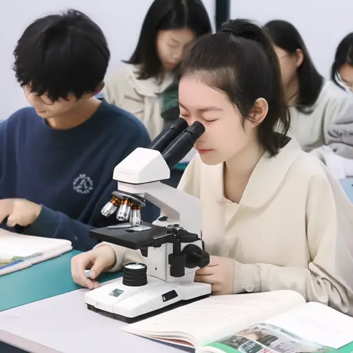 我妹妹在学校学习生物。