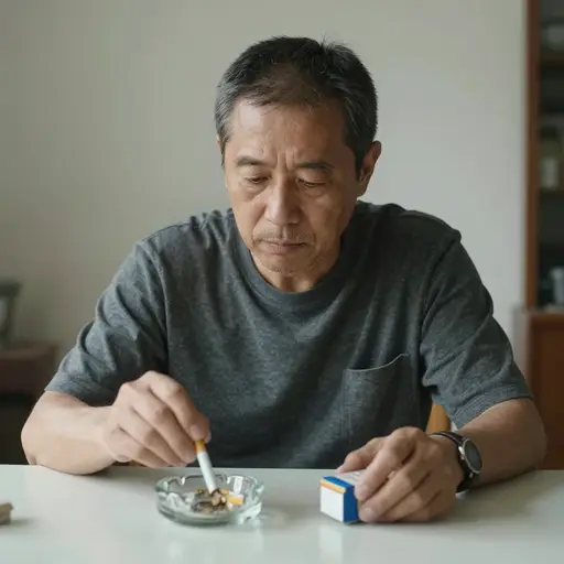 健康问题迫使他戒烟。