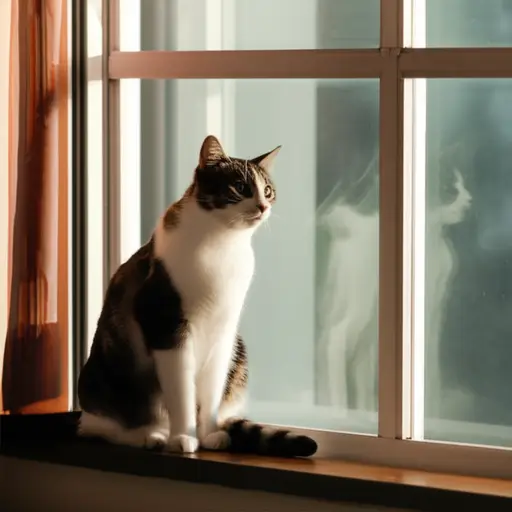 我听到窗外传来一声轻柔的猫叫。