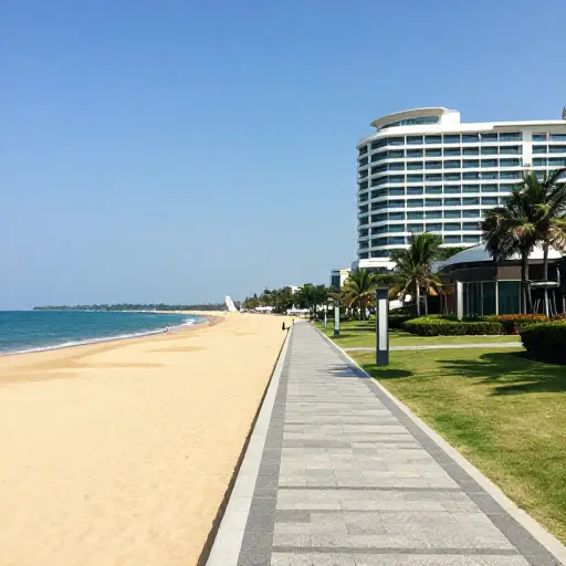 海滩在酒店容易到达的范围内。