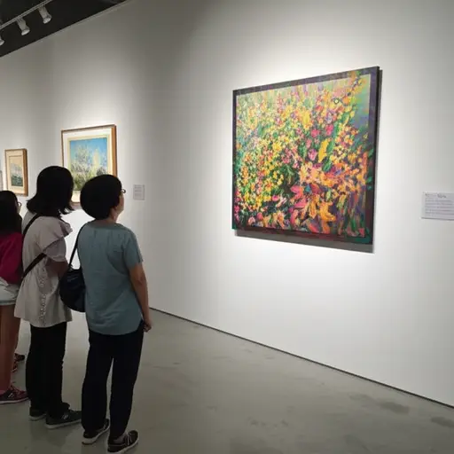 这幅画的鲜艳色彩立刻抓住了参观者的眼球。