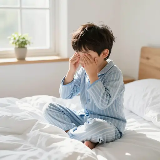 他醒了。